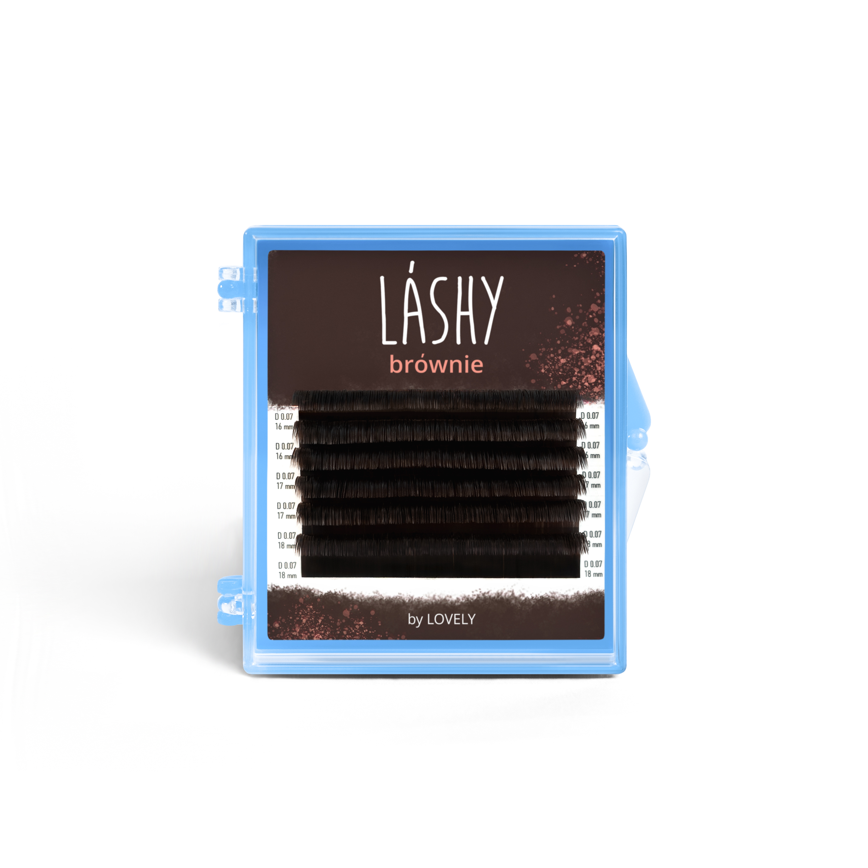 Ресницы LASHY Brownie темно-коричневые, 6 линий (микс длин)