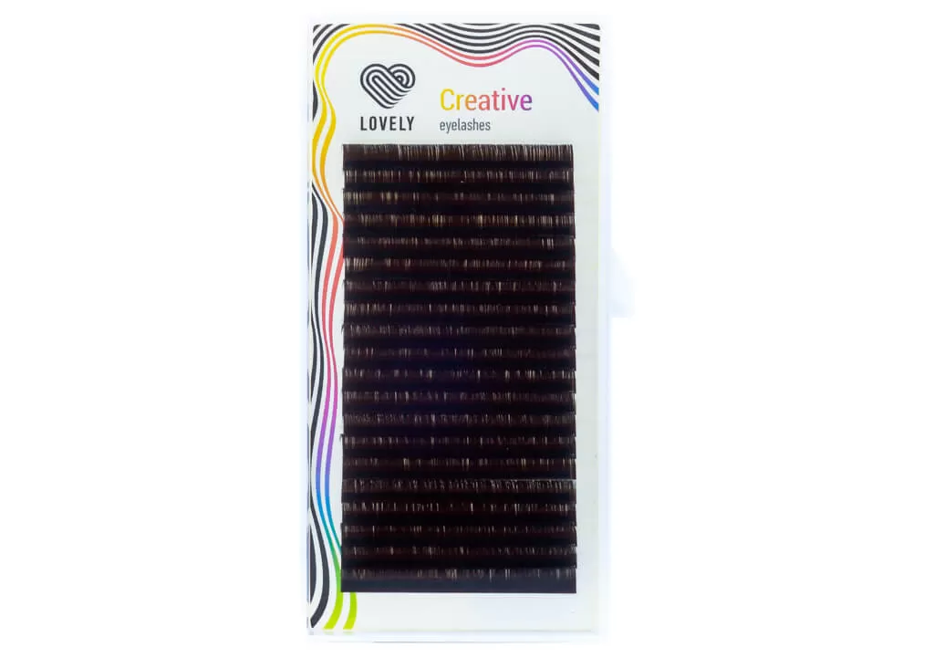 Ресницы "Lovely" тёмный-шоколад изгиб L, 20 линий, отдельные длины