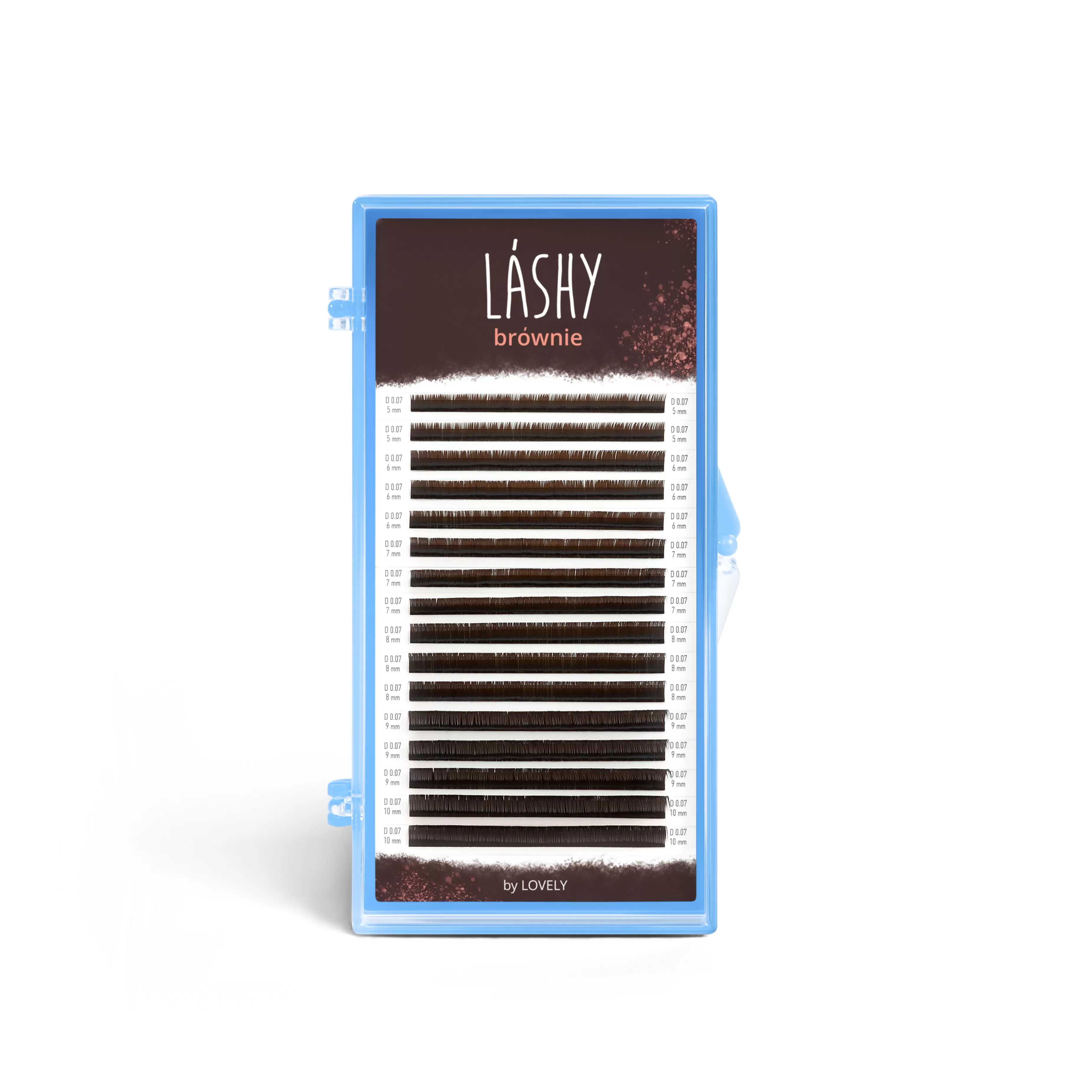 Ресницы LASHY Brownie темно-коричневые 16 линий (микс длин)