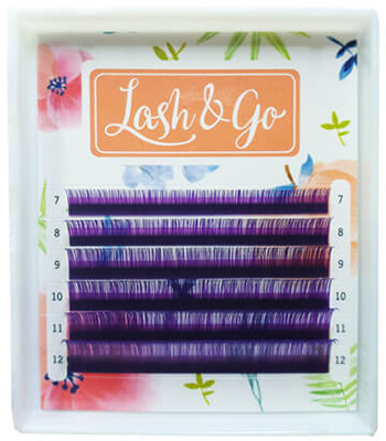Ресницы Lash&Go, "Фиолетовый", 6 линий, микс