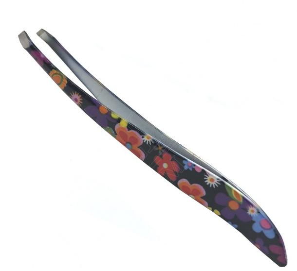 Пинцет для бровей Solinberg SSG-73,(ручная заточка), матовый, широкая ручка с отверстиями